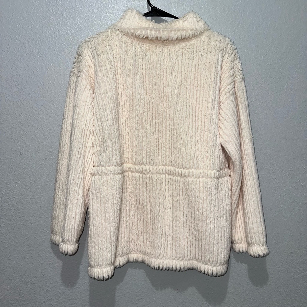 Women's Cupio Sweater S/P Off White cream fuzzy mock turtleneck winter warm - Picture 8 of 9